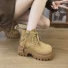 Flats Platform Women Ankle Boots Suede Winter Shoes Designer Lace Up Sport Boots 2025 Casual Chelsea Botas Ladies Shoes