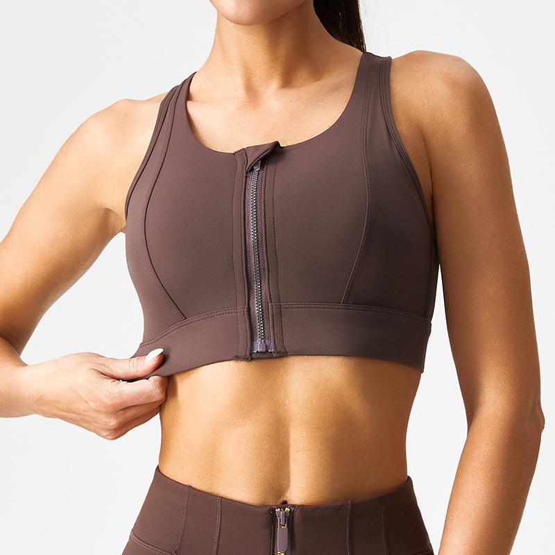 

Женский спортивный бюстгальтер с высокой степенью поддержки на молнии спереди и с вкладышем для груди - Жилет для йоги с ощущением обнаженности XL