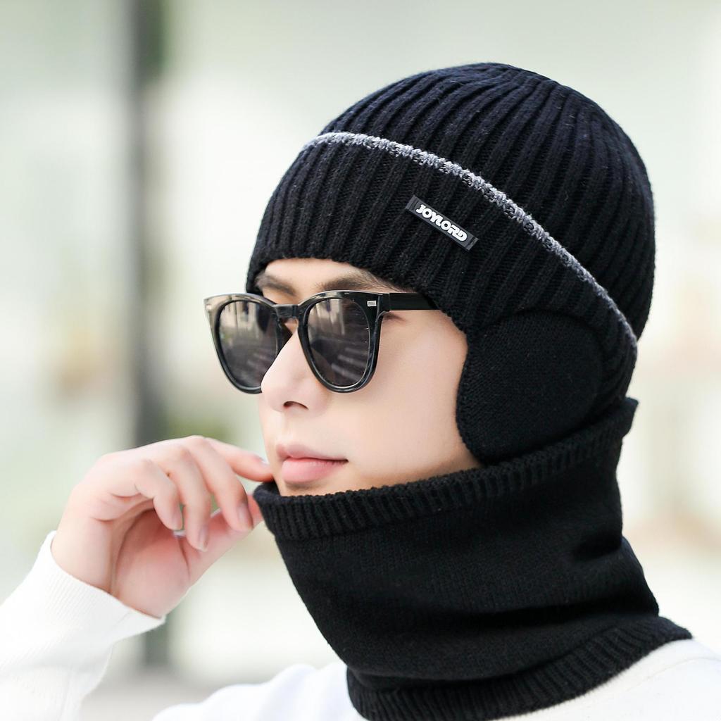 Hats for Men Winter Solid Color Knitted Hats  Men's Woolen Hats  Boys' Warm and Cold Hats  Trendy High Density Knitted Hats