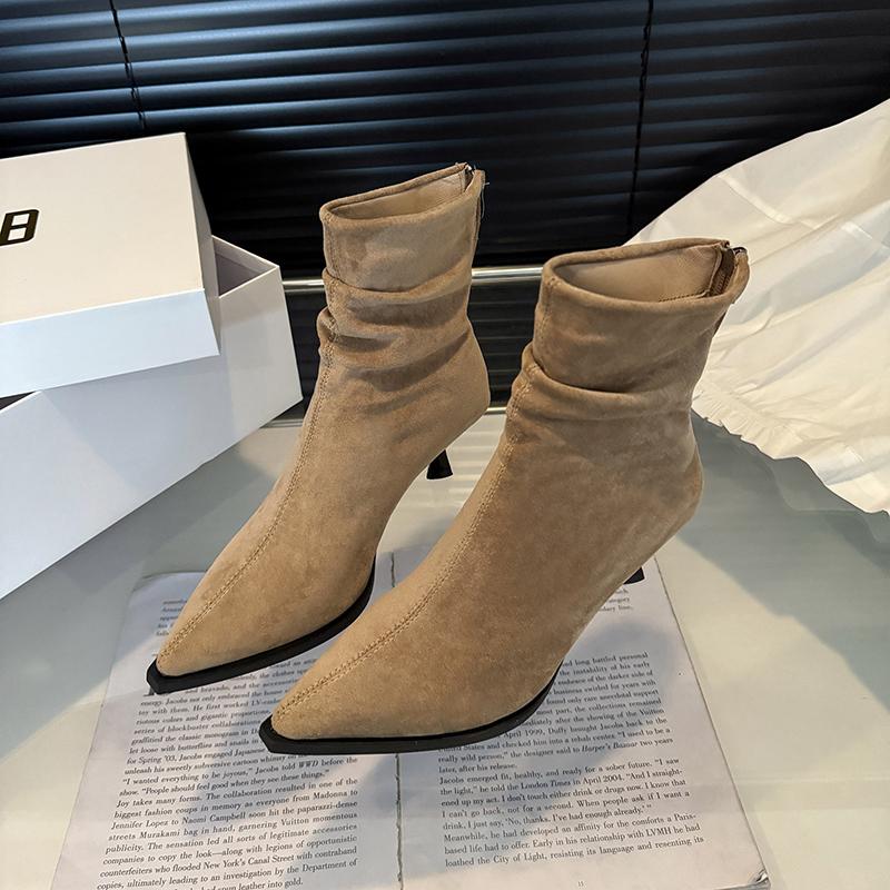 

Fashion Pointed Toe Ankle Boots For Women High Heels Autumn Winter Street Style Banquet Party Short Botas Mujer 35