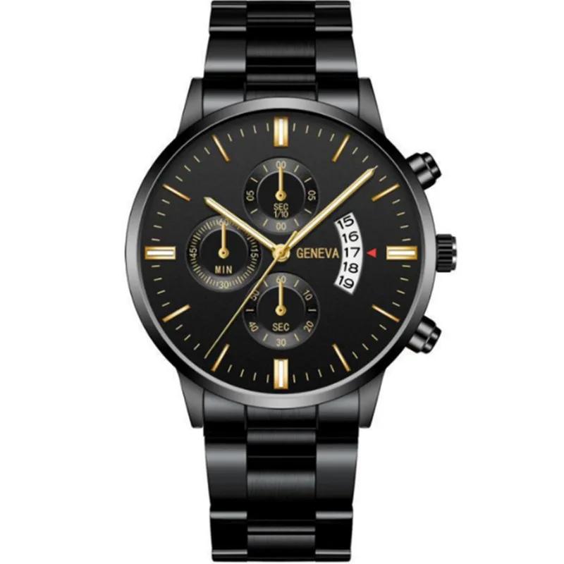 1/2pcs Luxury Men Business Watch Stainless Steel Calendar Big Dial Watches for Men Fashion Sports Casual Quartz Wristwatch Clock