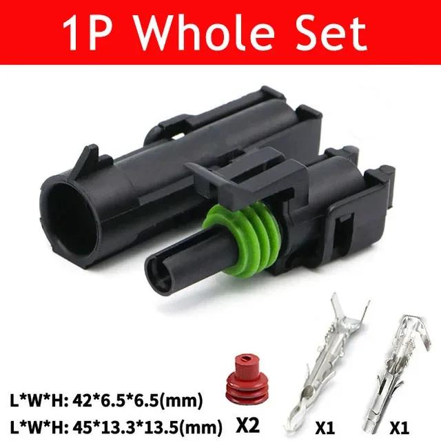 5/20/100sets 1 2 3 4 6Pin Way Delphi 2.5 GM Automotive Female Male Weather Pack Electrical Socket Plug -Automobile Connectors