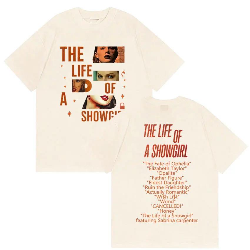The Life of A Showgirl Tour Merch T-shirt Unisex Abbigliamento di Alta Qualità T-shirt alla Moda Cotone Vintage T-shirt Oversize