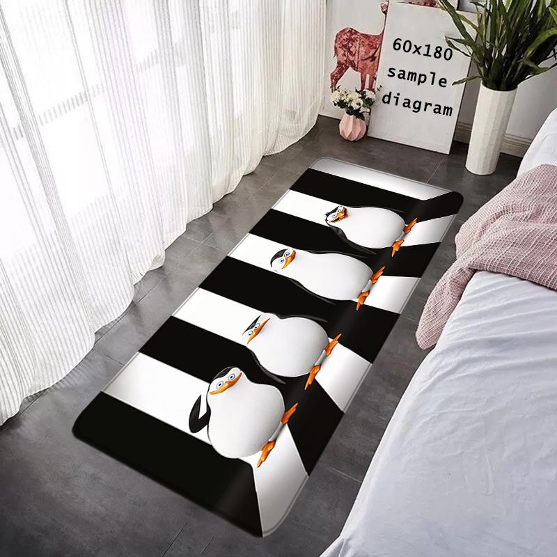 Cartoon Floor Mat Doormat Penguins of Madagascar Non-slip Foot Rug for Entryway Kitchen Carpet Bedroom Bedside Mats Home Decor 40cm x 60cm