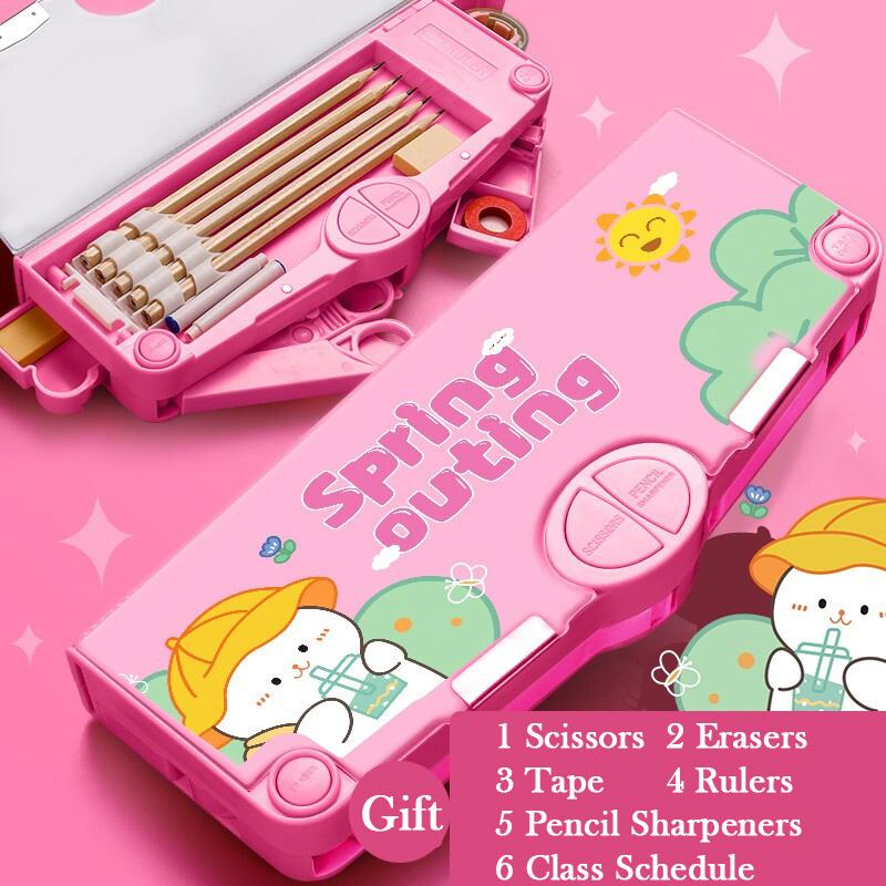 Kawaii Pencil Cases Multifunction Cute Pen Box Back To School Office Supplies For Girl Japanese Korean Storage Bag Stationery