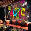 Tapet Graffiti Frumos Vintage Muzică Alfabet Sală de Dans Muzică Bar Fundal Tapet Mural