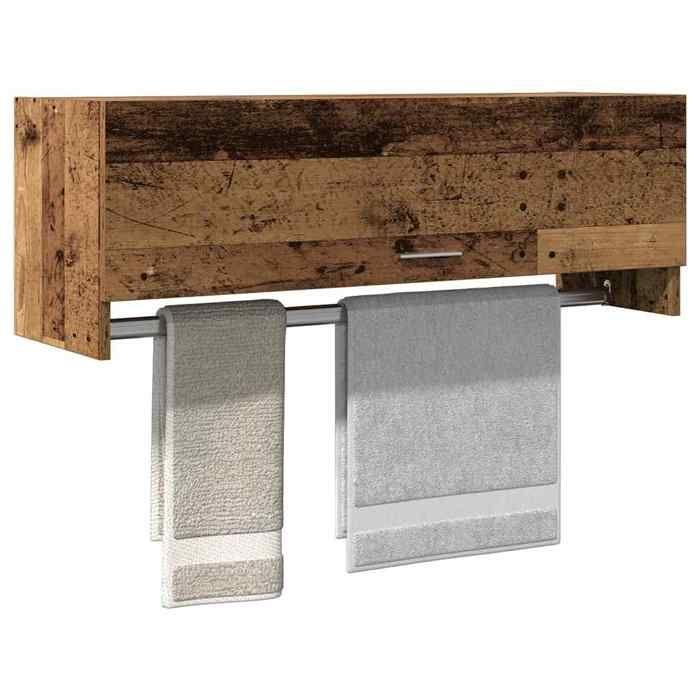 VidaXL Garde-robe vieux bois 100x32,5x35 cm bois d'ingénierie, armoire de rangement, organisateur de garde-robe, organiseur 856616