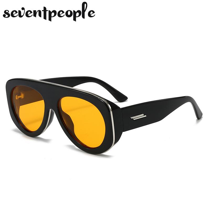 Oversized Y2K Punk Pilot Sunglasses Women Luxury Brand Vintage Shield Oval Sunglass Fashion Outdoor Toad Mirror For Ladies