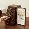 Large Capacity Multilayer Jewelry Box Necklace Display Case Drawer Jewellery Organizer Boxes Solid Wood Trinket Storage Cases