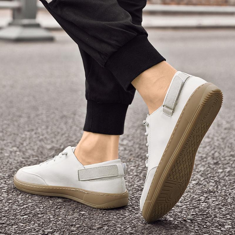 Mens White Green Sneakers Genuine Leather Casual Shoe Outdoor Luxury Brand Male Vulcanize Shoes New Fashion Men Tenis Footwear