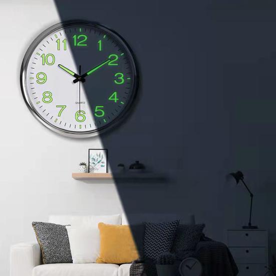 Yousheng Wall Clock Glowing Silent Luminous Easy-to-Read Bedroom Living Room Minimalistic Wall Clock for Elderly