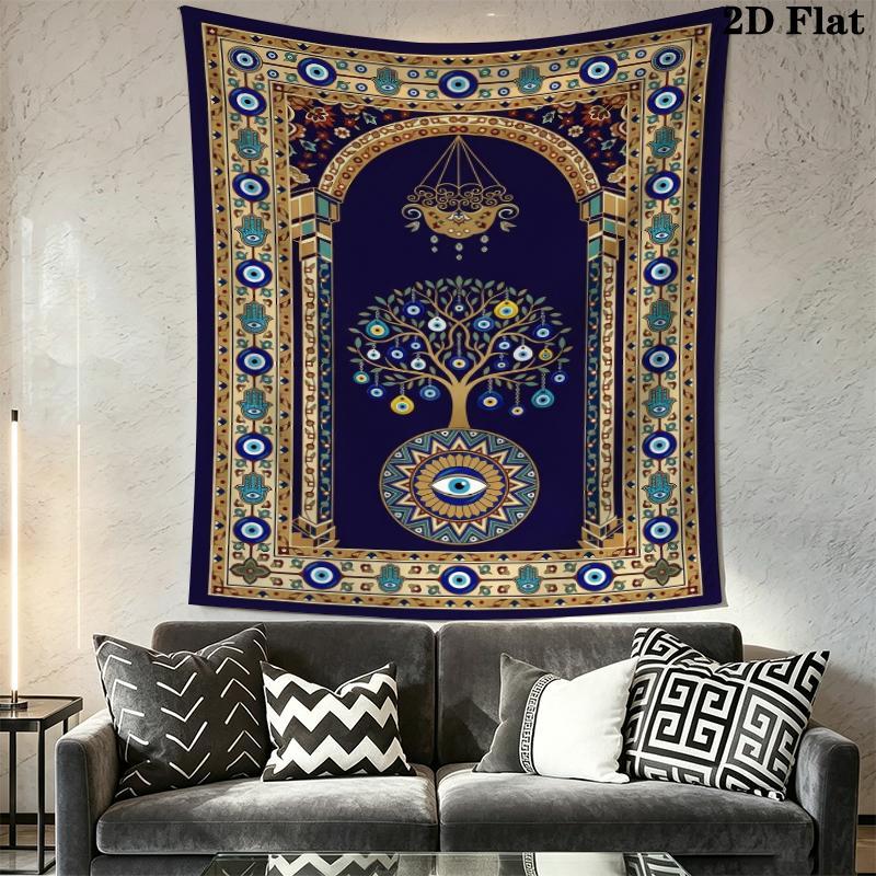Böser Blick Wandteppich Ästhetisches Wandbehang Gedruckter Stoffdecke Dekorative Wandteppiche für Schlafzimmer Wohnzimmer Heimdekoration