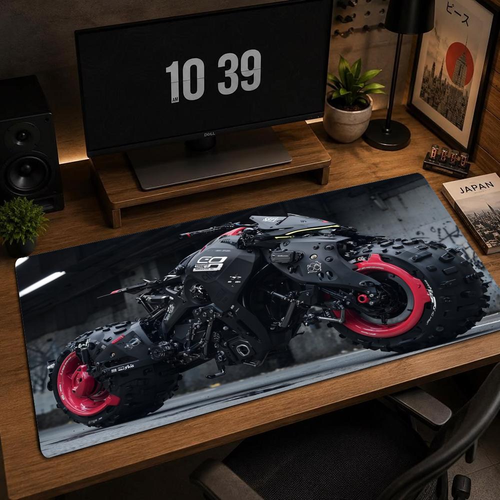 Cyberpunk Racing XXL Gaming Mouse Pad Deskmat Non-Slip Rubber Keyboard Table Mat Modified Motorcycle Pc Gaming Desk Mats Gamer