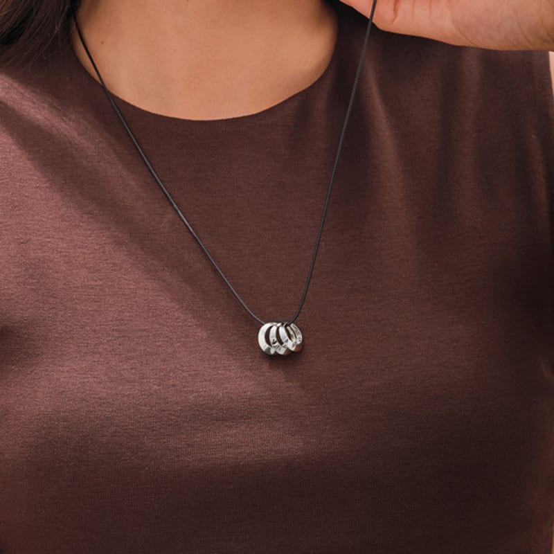 

cotoit Tres Shell necklace Leather (M) Platinum Plated Brass