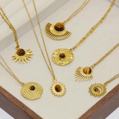 Maillard Tiger Eye Titanium Necklace: Non-Fading, Light Luxury Women's High-End Retro Pendant
