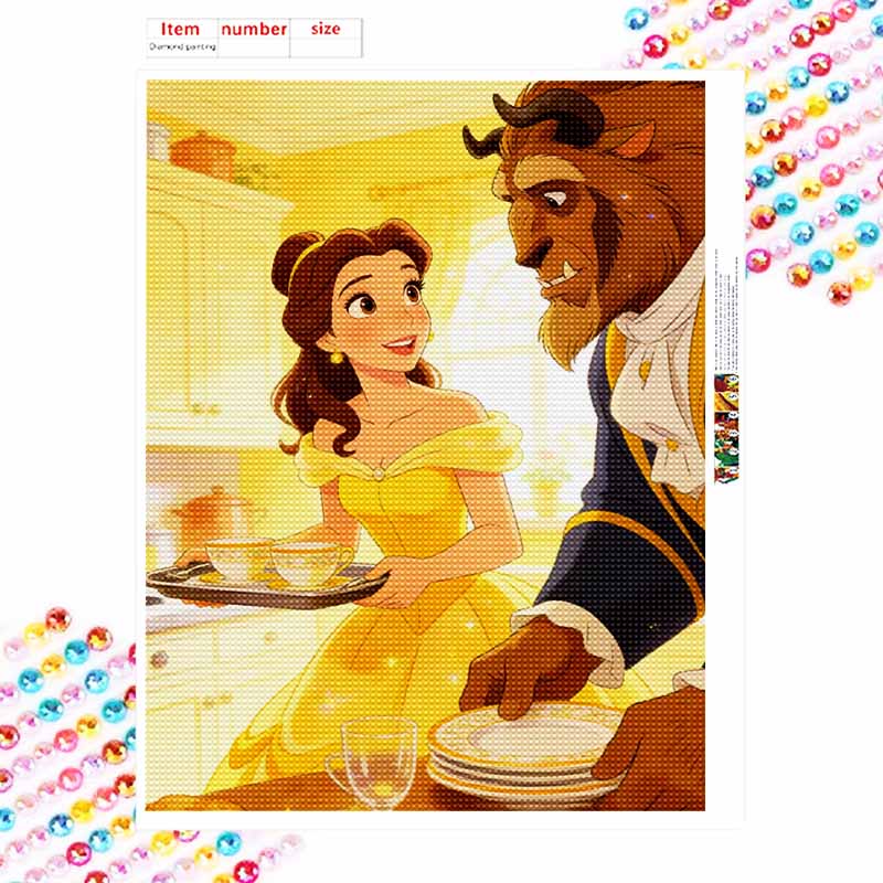 Disney Beauty and the Beast Diamond Painting Art Kit Handmade DIY 5D Home Decor Gift