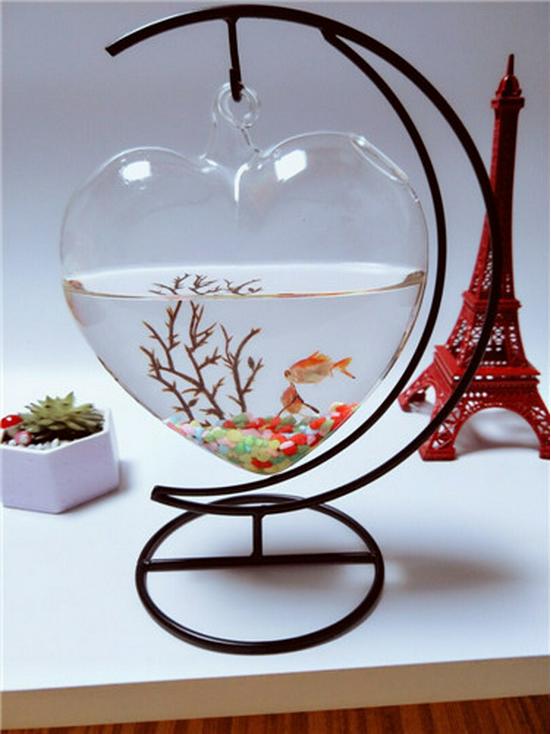 Kreatives Mikro-Landschafts-Kampffisch-Aquarium - Modisches Glas-Fischglas-Dekorationsobjekt für die Heimdekoration, Kleine Geschenke
