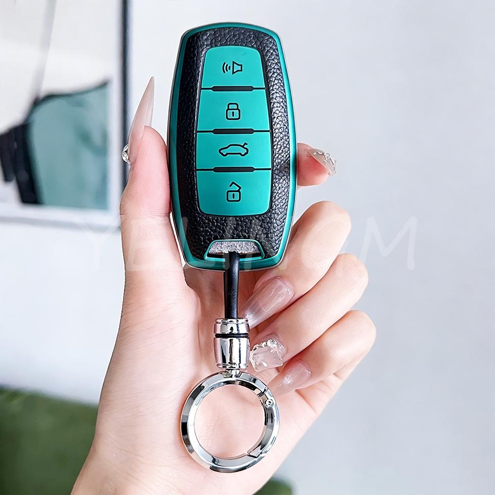 For Haval Jolion Joico Jollein F7 H6 Jolyon F7H Dargo 4 Buttons Tpu Leather Car Key Case Cover Keychain Keyless Accessories