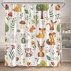 Eucalyptus Leaves Shower Curtains Autumn Brown Leaf Watercolour Plants Modern Bath Curtain Polyester Fabric Home Bathroom Decor