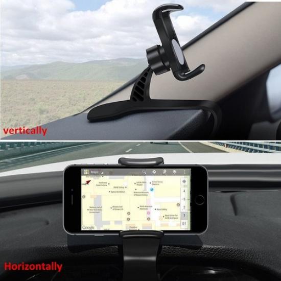 Black Car Phone Holder HUD Dashboard Mount Clip Accessories For Mobile Phone GPS