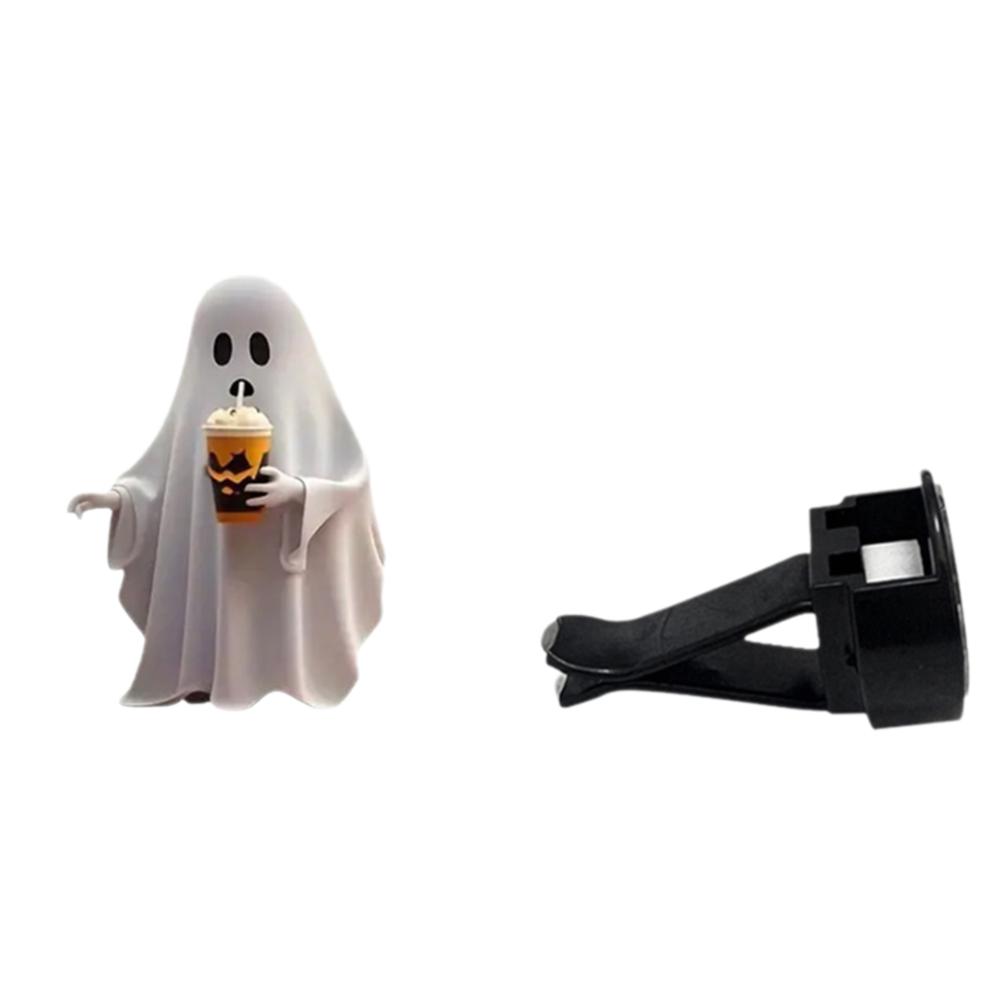 3PCS Halloween Car Cute Ghost Cartoon Figure Air Outlet Clip Car Decoration Accessories Car Accessories Funny  Decoration Gift