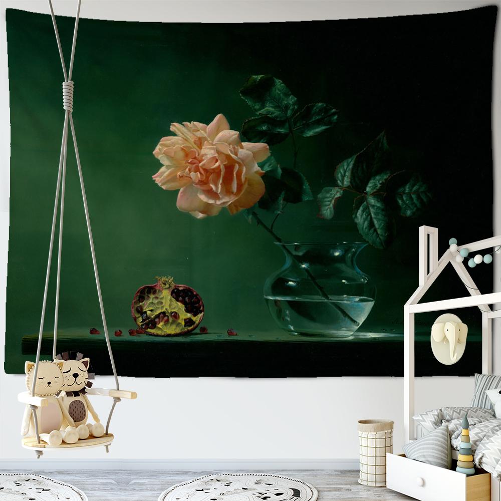 

Картина маслом с фруктами вишни, гобелен, настенное психоделическое искусство, хиппи, тапиз, 3D печать, эстетический декор комнаты 95x70cm
