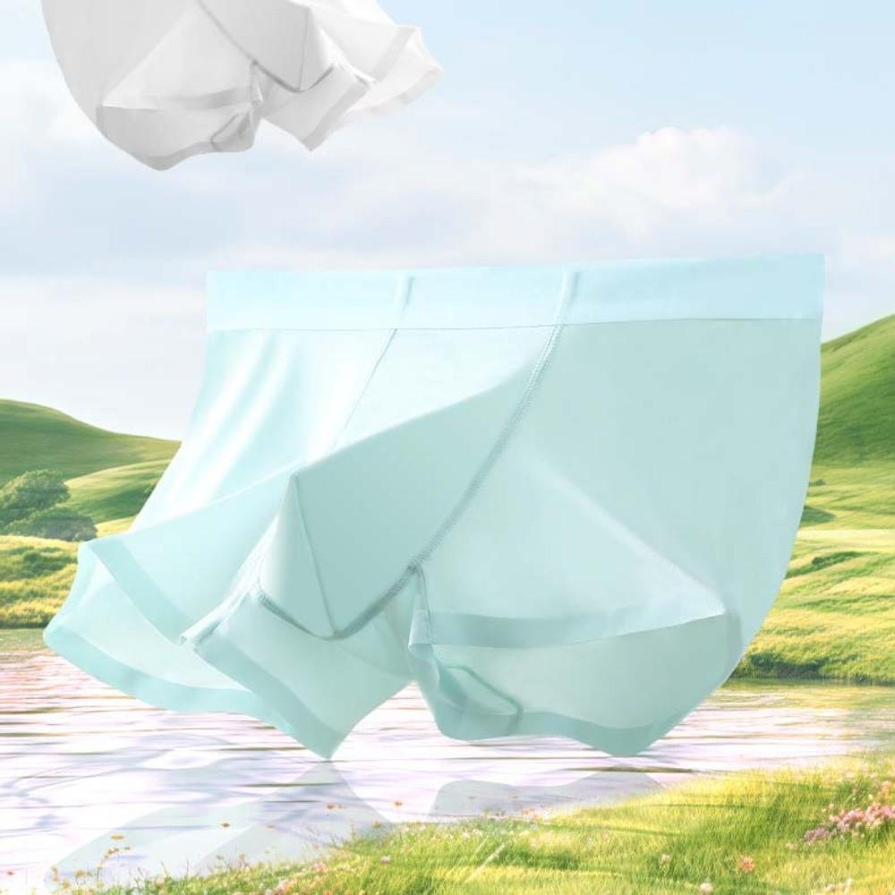 Solid Color Ice Silk Boxers Underpants Underwear for Men Fashion Men Boxer Briefs  Male