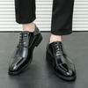 Men's formal leather shoes Fashionable British style Outdoor leisure business party Office groomsman groom's wedding shoes