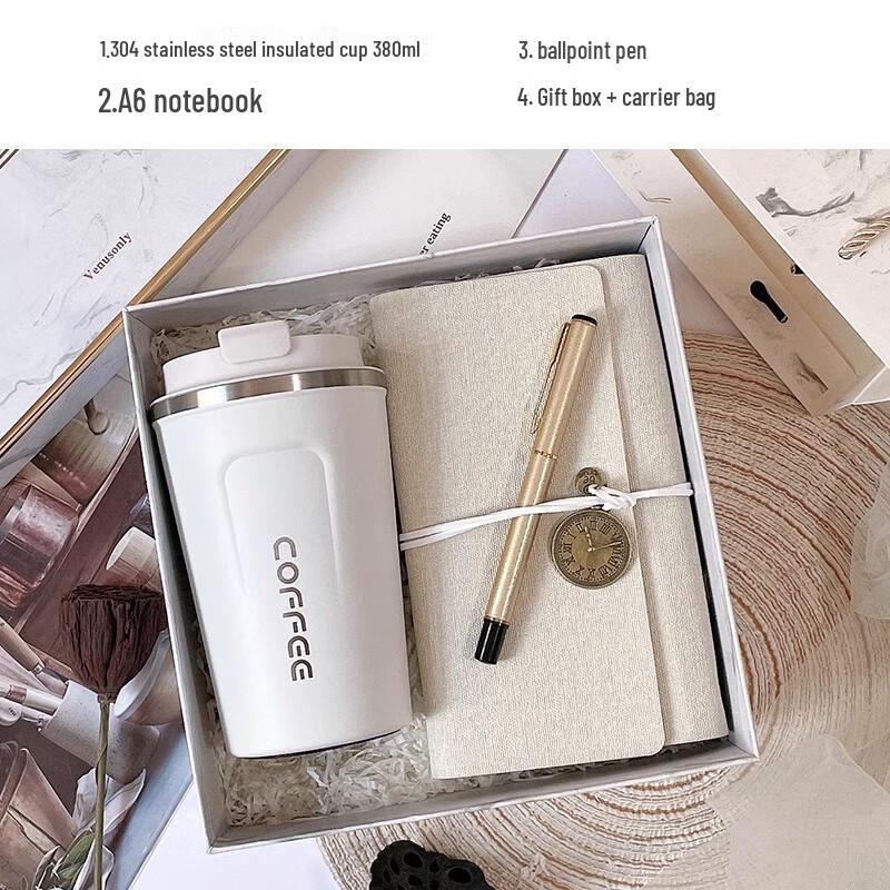 Graduation Season Gift Set 32 Coffee Cup + Off-white Notebook + Pen