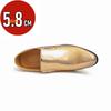 Gold Luxury Men's Big Size High Heel Shoes Patent Leather Loafers Man Designer Dress Shoes Pointed Party Wedding Oxfords