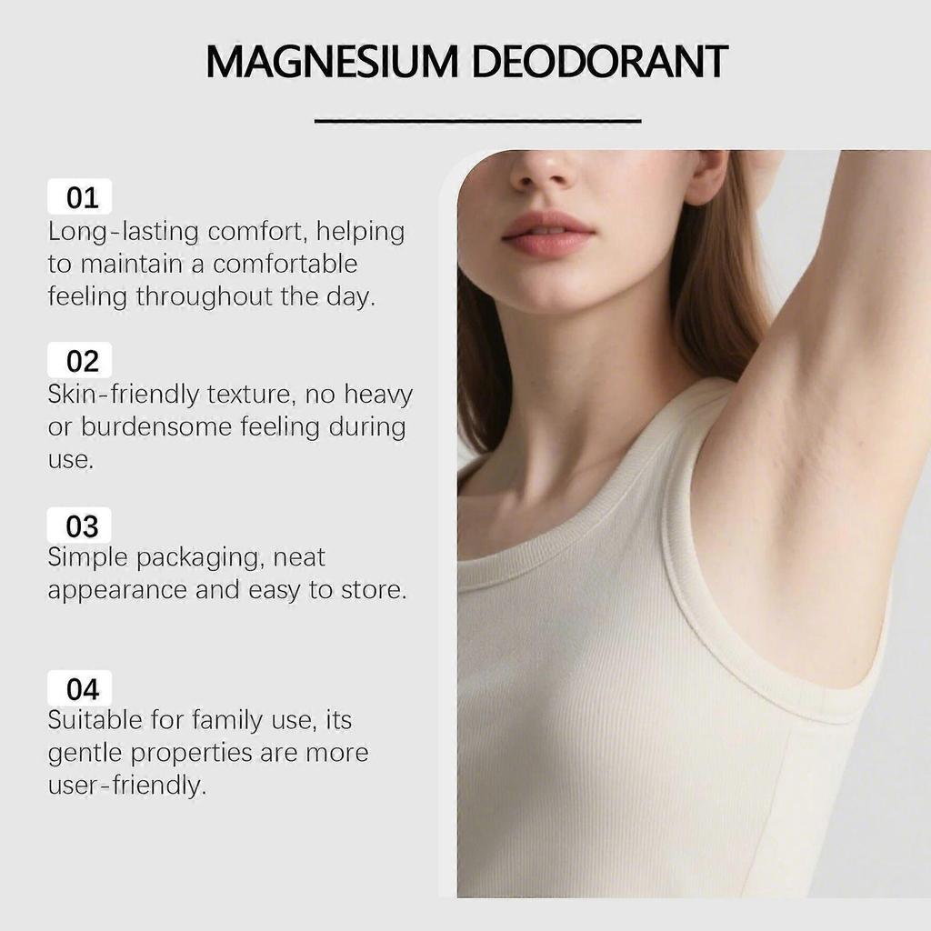 Natural Magnesium Deodorant for Women - Aluminum & Baking Soda Free, for Long-Lasting Odor Protection, Kid & Sensitive Skin Safe