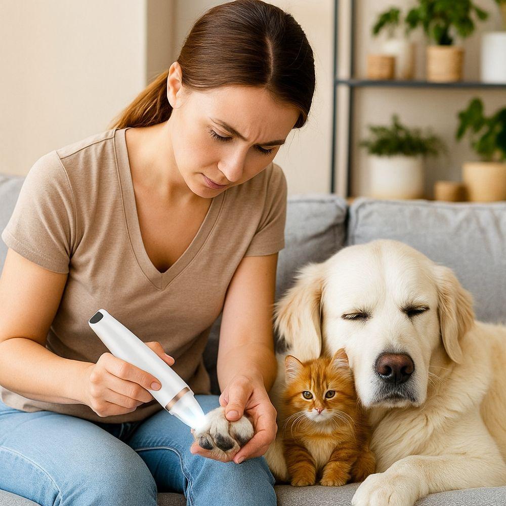 LED Pet Dog Paw Trimmer 2-in-1 Dog Cat Hair Trimmer Electric Grooming Clippers  for Cats and Dogs
