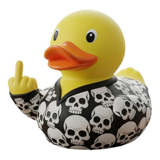 Halloween Middle Finger Duck Spooky Skull Bat Pumpkin Duck Figurine Resin Desktop Ornament for Holiday Home Office Decor