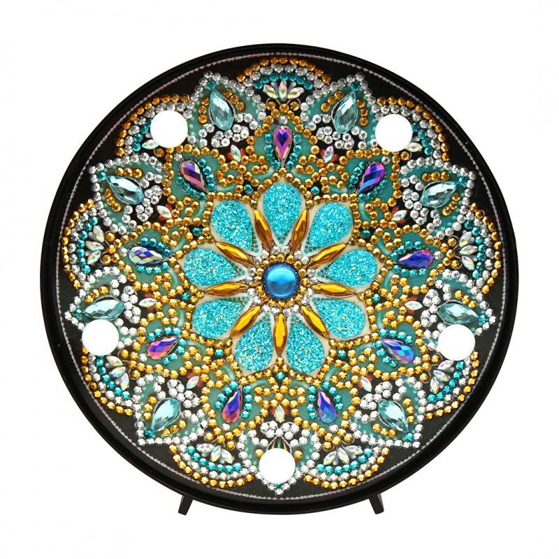 Mandala Runder Kreis DIY Diamantmalerei LED Licht Nachtlampe Tisch Schreibtisch Dekoration