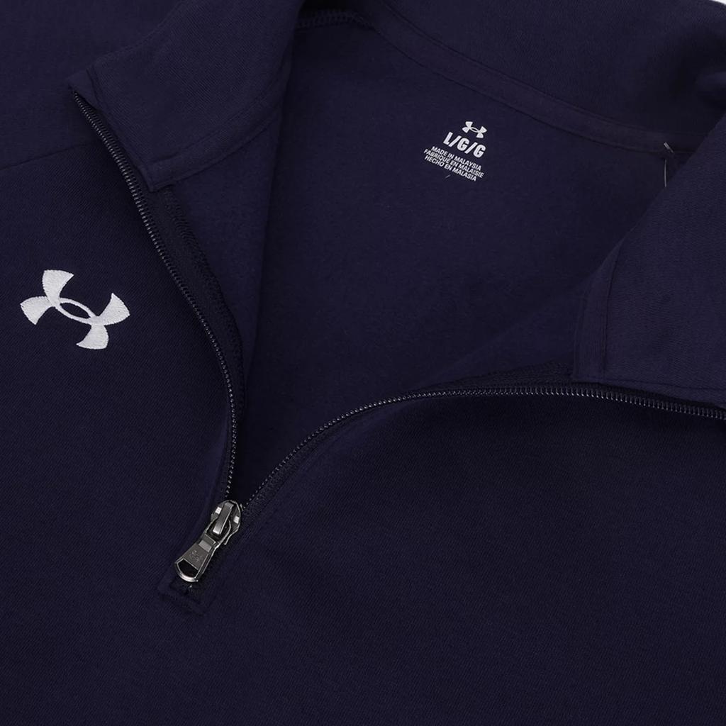 Under Armour UA Rival Mock Neck Logo Print Loose Fit Raglan Long Sleeve Sweatshirt Men Sweatshirt Navy-Blue 1386016-410