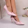 Fashion Bow Pointed Toe Women High Heels Shoes Summer Dress Sexy Stilettos Shoes Fashion Woman Pumps 2025 Trend Brand Zapatillas Female