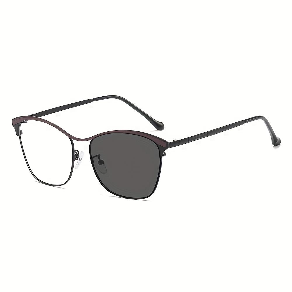 The New High-End Ultra-Light Metal Oval Frame Fashion Glasses For Men And Women Are Equipped With Tinted Anti-Blue Light Lenses.