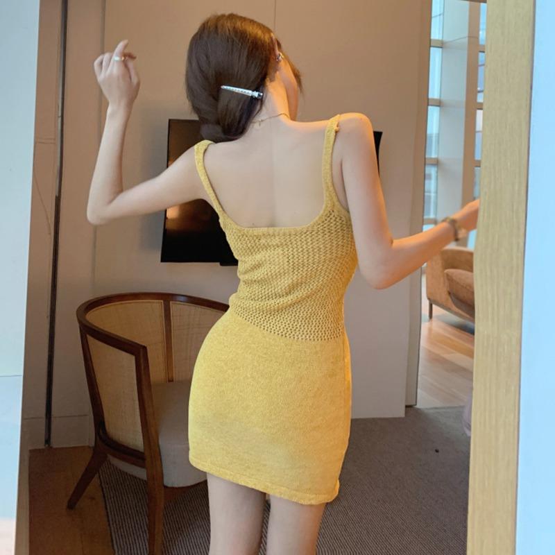 Dámské šaty Čtvercový výstřih Průstřihy Slim