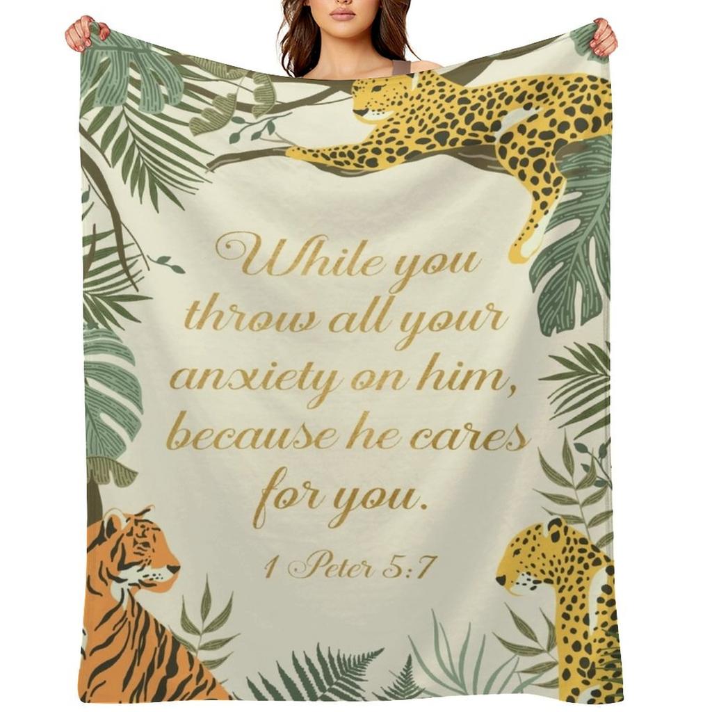 1 PETRUS 5:7 Überwurfdecke Bettplaid Stofftiere Mode Sofas warm für Winter Decken