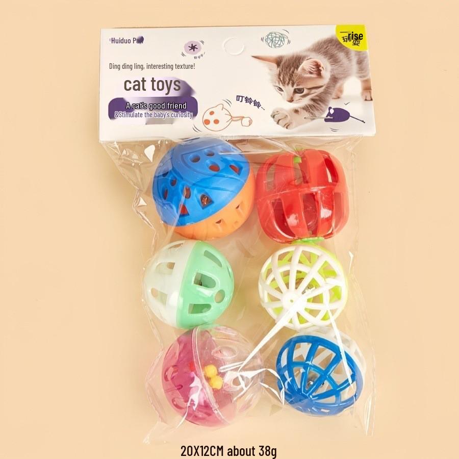 Colorful Sounding Cat Toy: Mesh Bell Ball for Self-Play and Biting