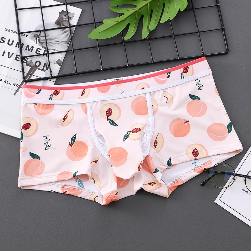 Male Summer Sexy Elephant Nose Gun Egg Separated Ice Silk Boxer Briefs