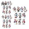 Natural Wood Christmas Ornaments for Festive Atmosphere 10/20/30Pcs Snowman Wooden Ornaments, Watercolor Slice Hanging Decor, Xmas Cute Pendant