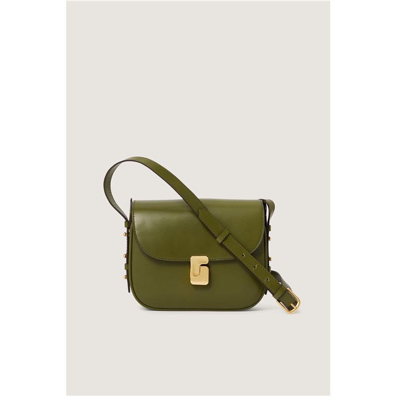 

Soeur Сумка маленькая квадратная из французской коровьей кожи - Классическая черная на плечо, мессенджер для дам 24*5*22 cm