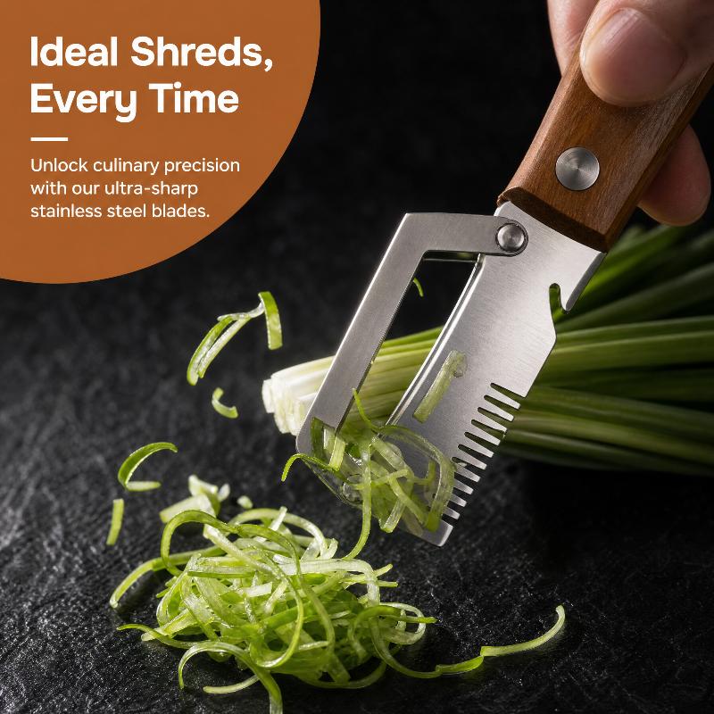 

Multi-Functional 3-In-1 Stainless Steel Serrated Vegetable Peeler With Wooden Handle Slicer Bottle Opener Kitchen Tool 1pc