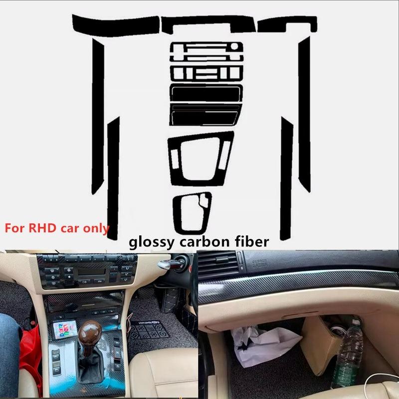 RHD 5D Carbon Fiber Car Interior Decals Trim For BMW-3 Series E46 1998-2005