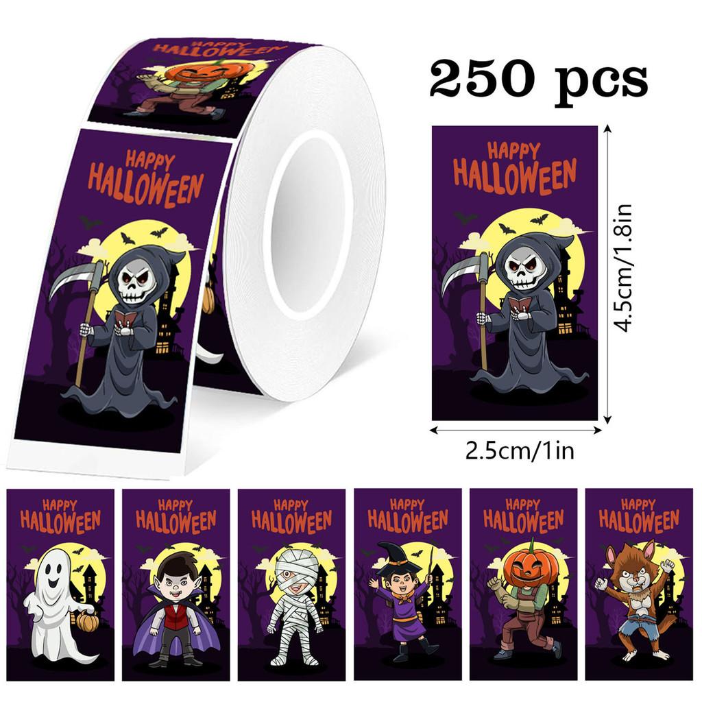 250-Piece Halloween Spooky Doll Graffiti Stickers (3 Styles) - PVC Self-Adhesive DIY Decals for Water Bottles, Notebooks & Party