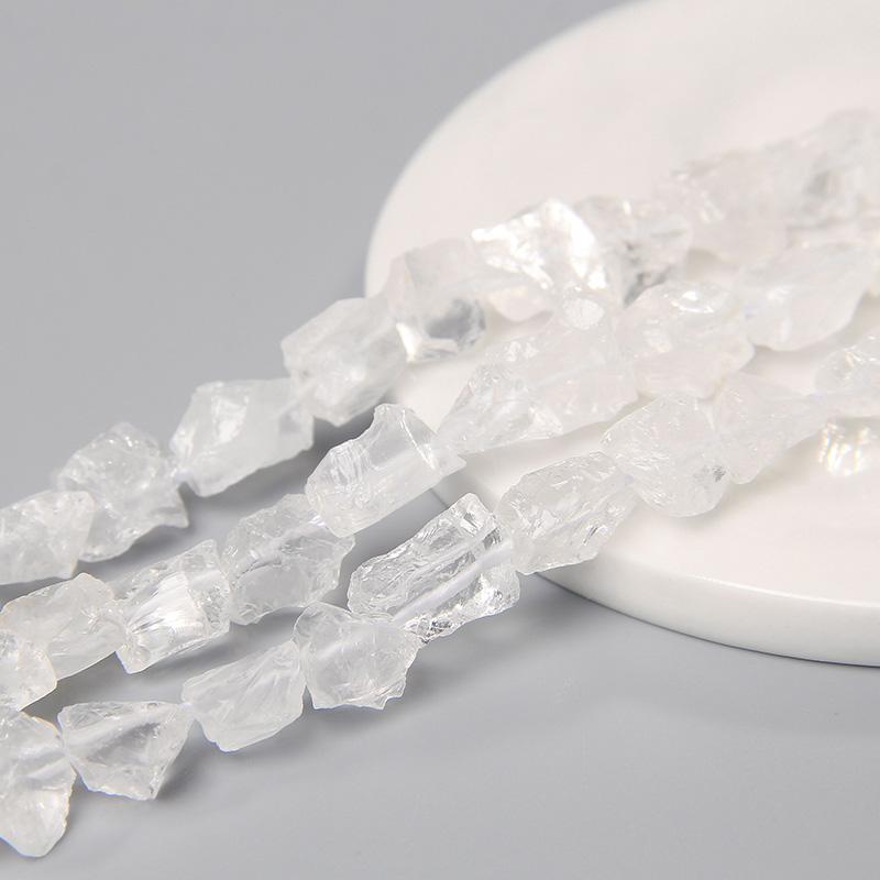 20 pcs 7-11MM Transparent Natural White Clear Crystal Quartz Beads Mineral Semi-precious Stones Bead For Diy Jewelry Making Bulk