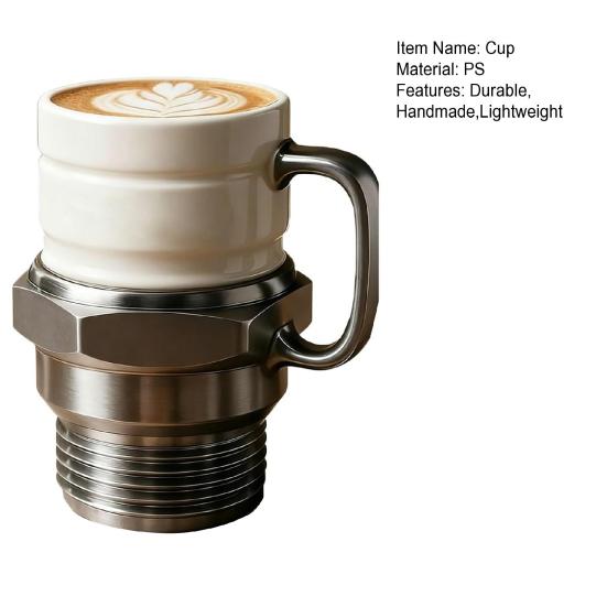 Spark Plugs Ceramic Mug Large Capacity Handcrafted Cup for Coffee & Tea Unique Gift for Mechanics Car Enthusiasts