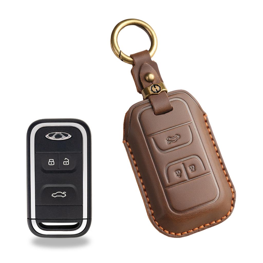 The New Retro Key Set Is Suitable for Chery Xingtu Txl Lingyun Lx Tiggo 3x Car Handmade Leather Bag.