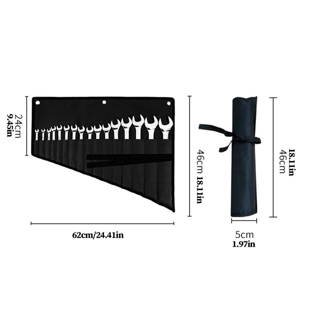 Tool Storage Bag Wrench Tool Roll Up Storage Bag Toolkit Utility Handbag Tools Bag Roll Pouch with Elastic Straps